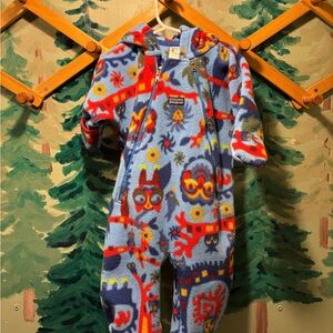 Colorful Patagonia synchilla fleece baby bunting